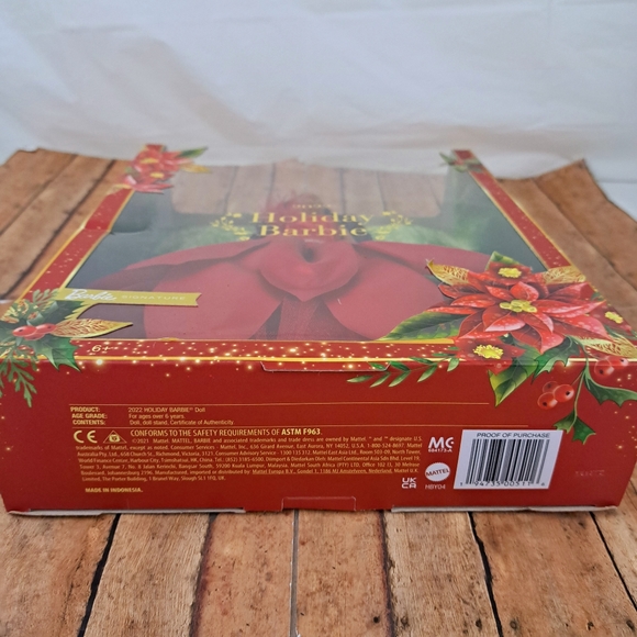 Barbie Signature 2022 Holiday Black Hair Red Gown Collectible 12" Do… - Picture 3 of 10